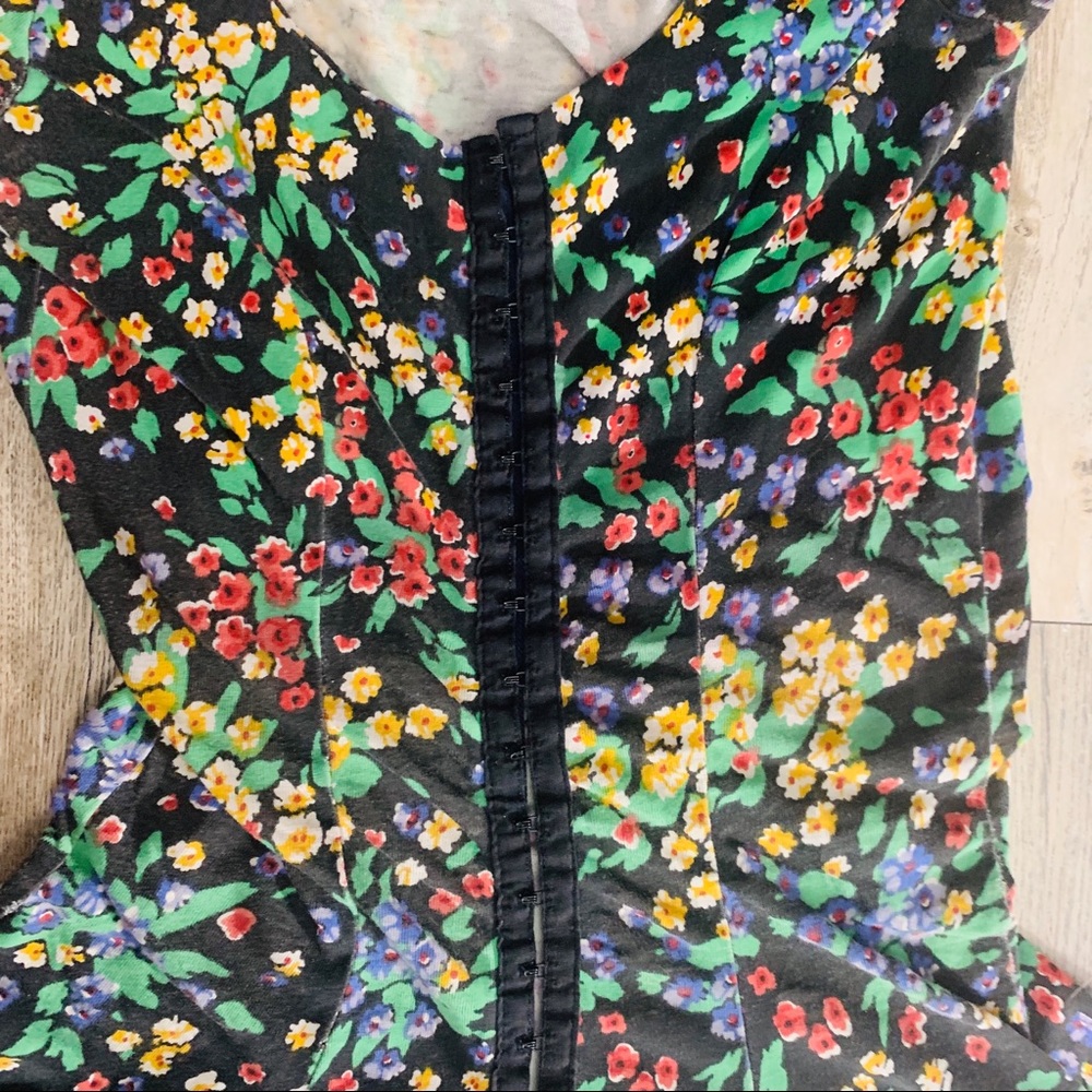 Mini hook and eye front floral dress